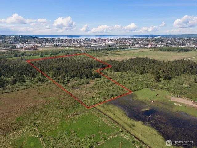 a view of a lake with a mountain in the background