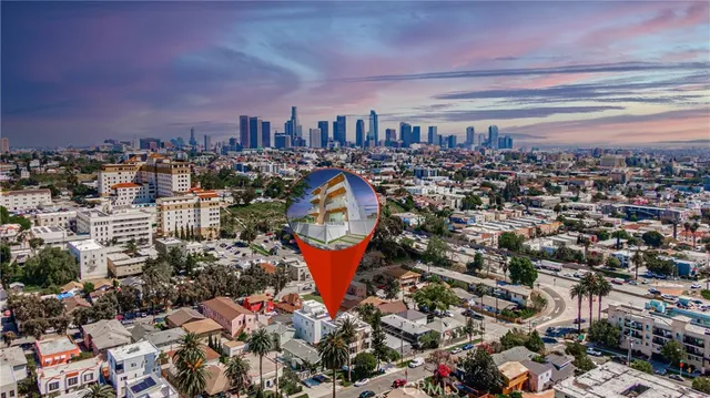 an aerial view of a city