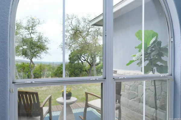 a view of a window in a balcony