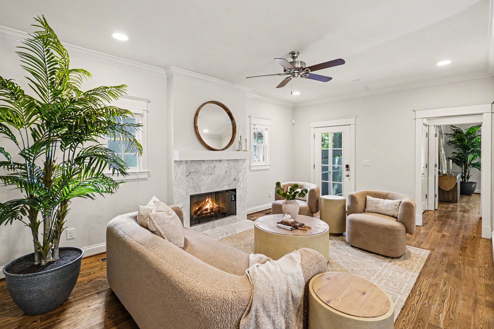 1815 A Shackleford Road Nashville, TN 37215 - Photo 2 of 39 a living room with furniture a fireplace and a potted plant
