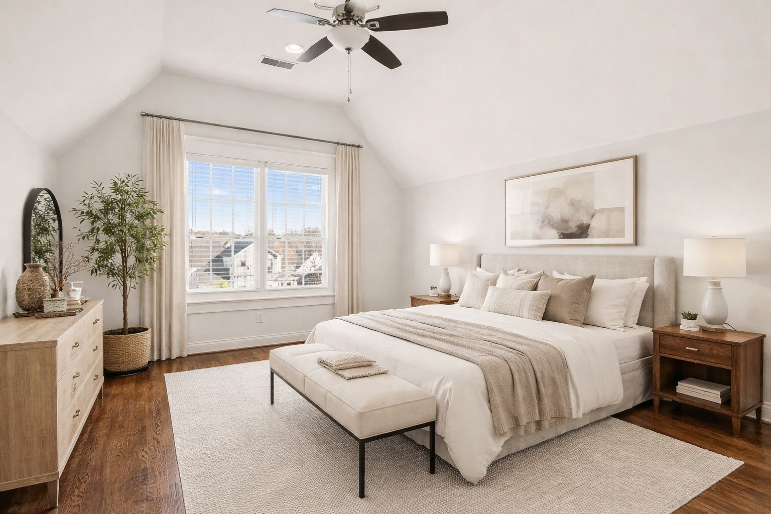 1815 A Shackleford Road Nashville, TN 37215 - Photo 23 of 39 a bedroom with a large bed and a chandelier