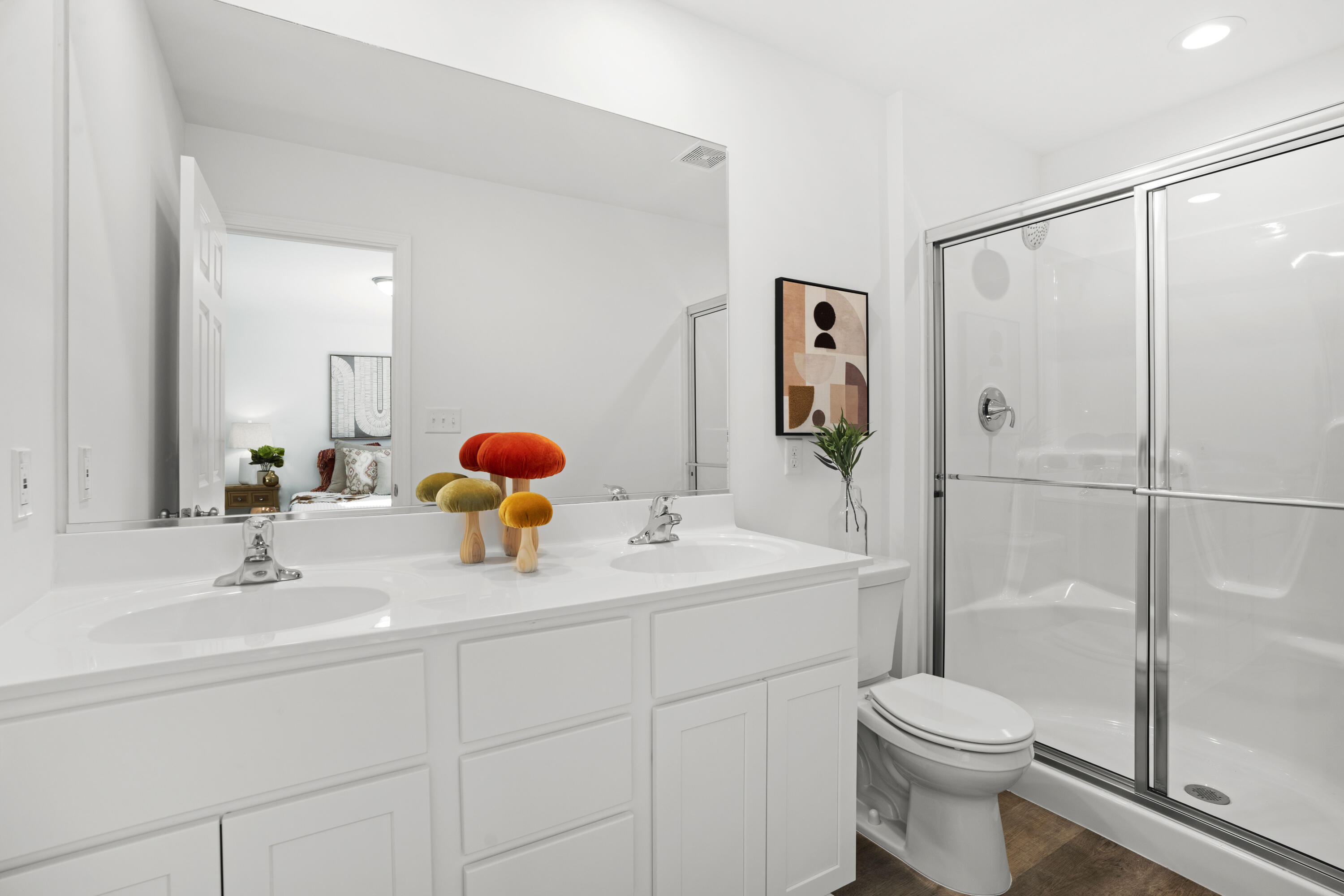10395 California Street Crown Point, IN 46307 - Photo 16 of 21 a bathroom with a sink toilet and shower