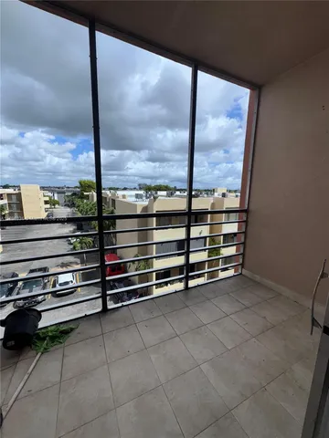 a view of a building from a window