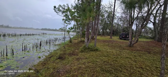 a view of a town with trees