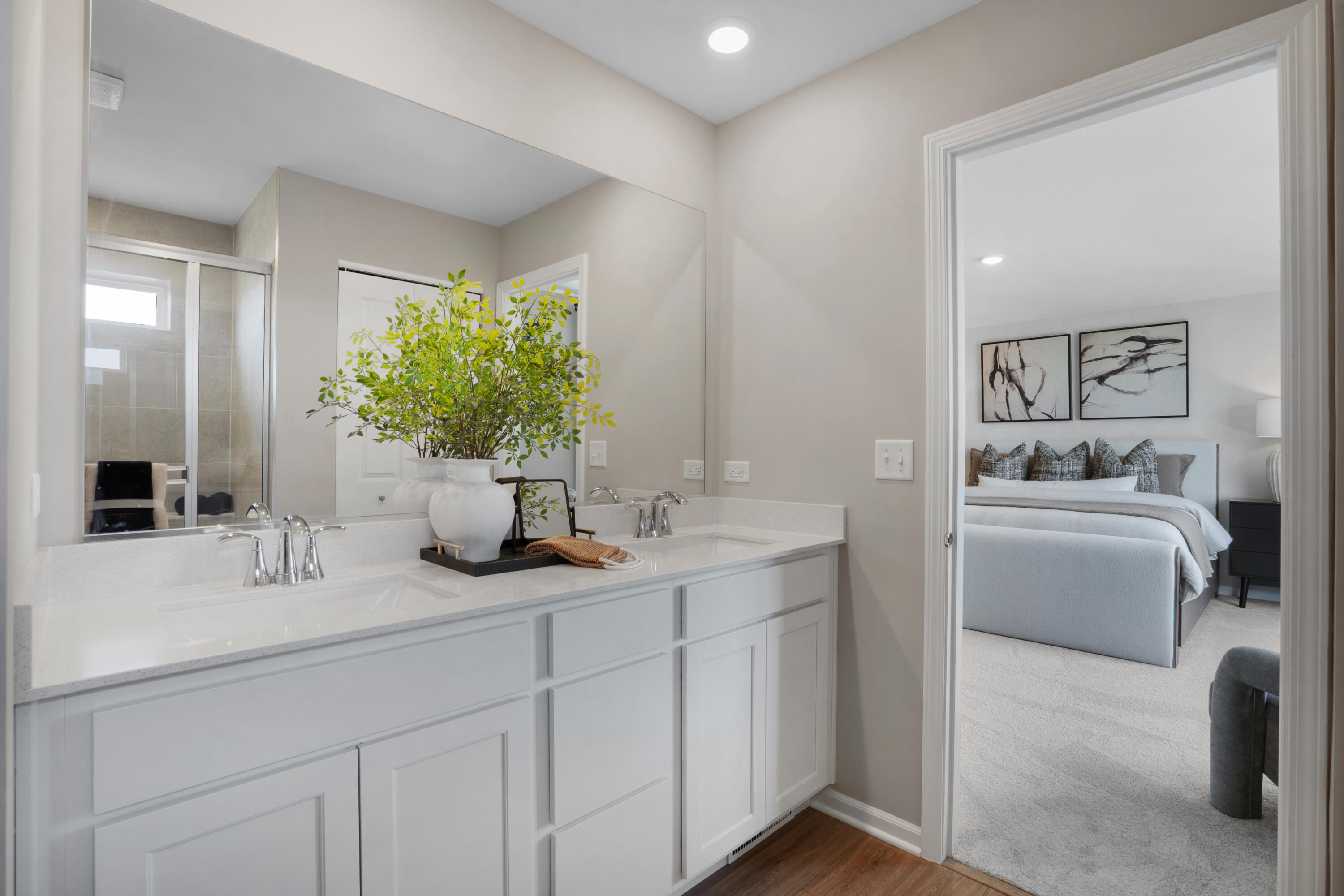 5575 Buttercup Avenue Portage, IN 46368 - Photo 11 of 16 a bathroom with a granite countertop sink and a mirror