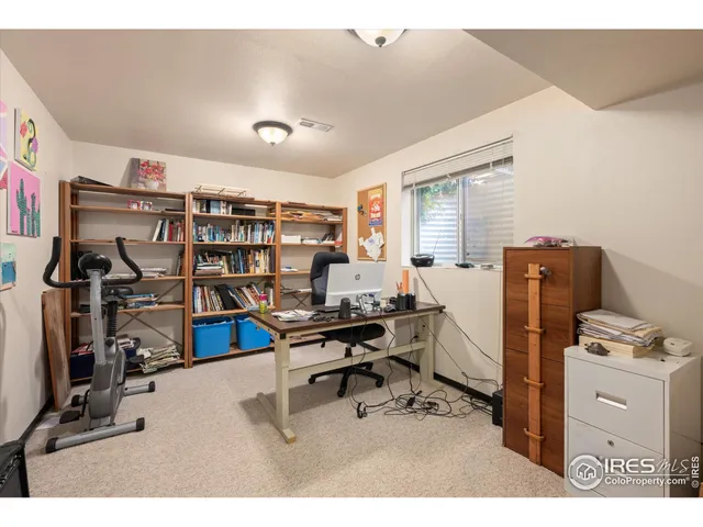 a workspace with furniture