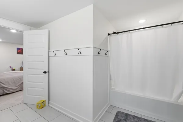 a bathroom with a sink and a shower