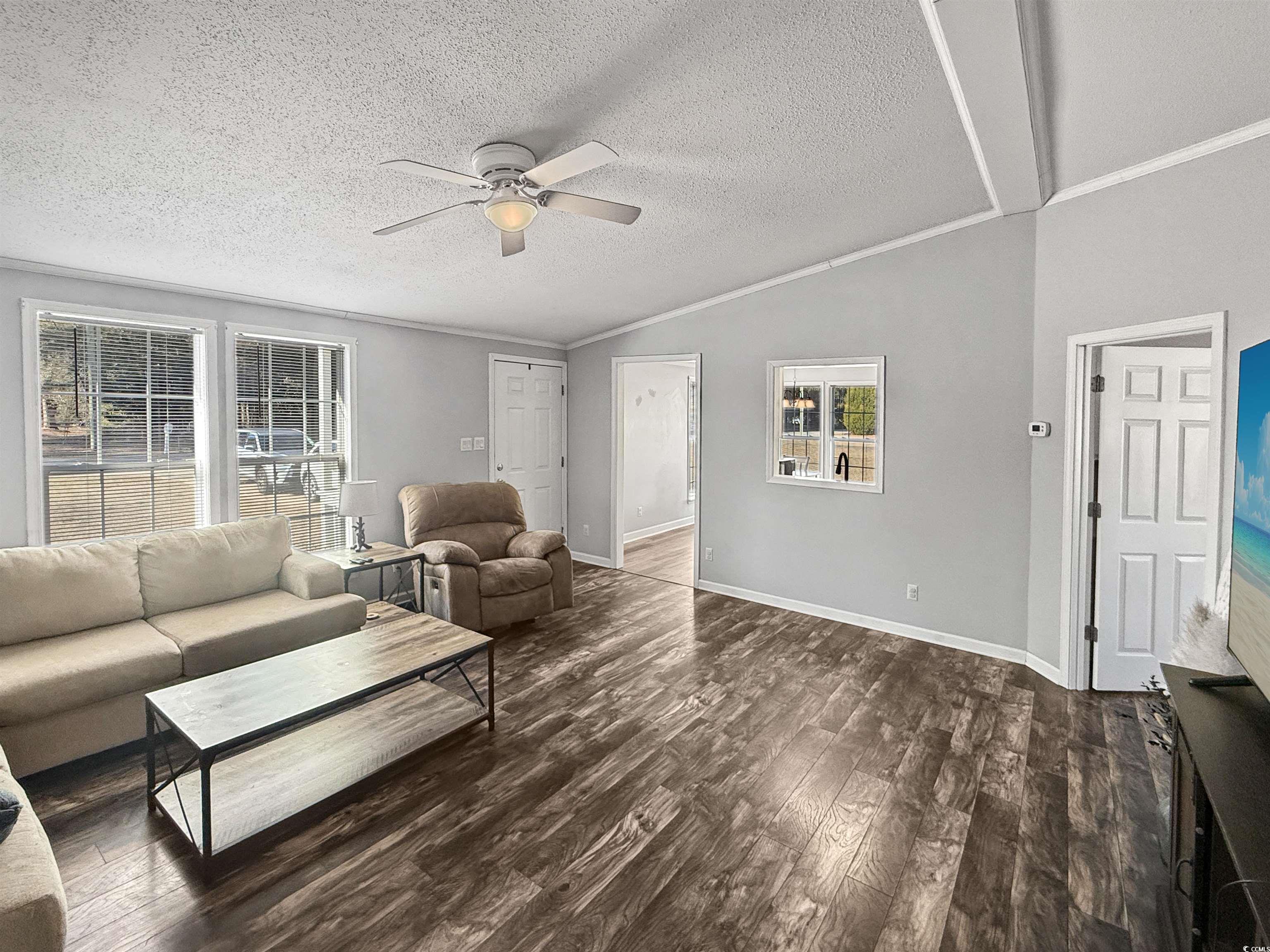 2271 Steritt Swamp Road Conway, SC 29526 - Photo 8 of 31 Living room featuring dark wood-type flooring, cei