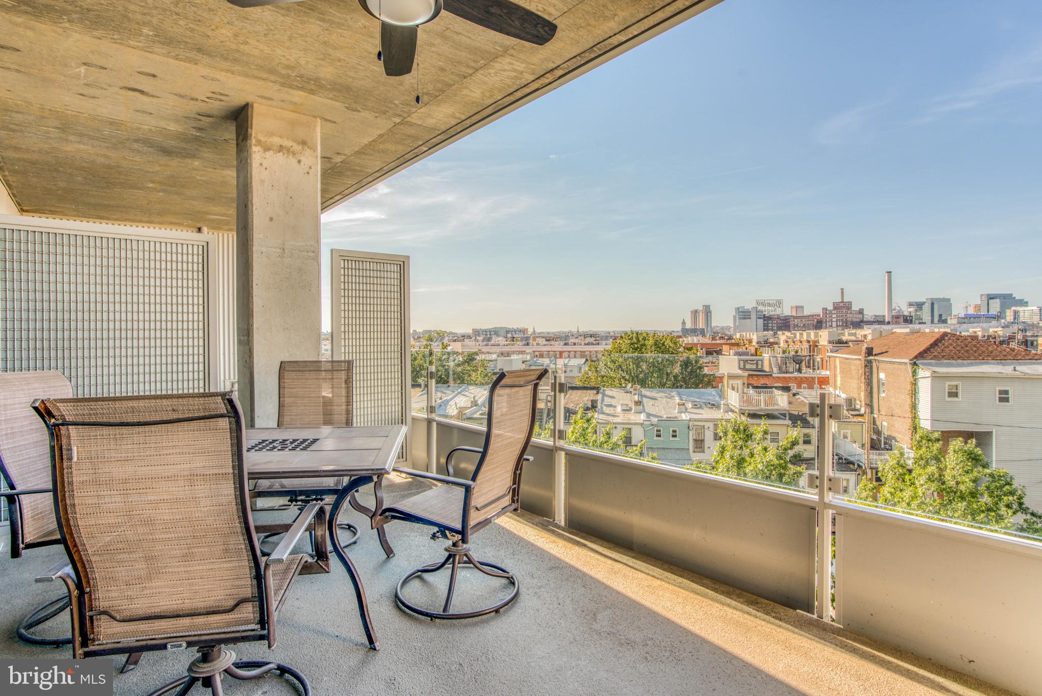 1200 Steuart Street, Unit 430 Baltimore, MD 21230 - Photo 10 of 53 Large balcony with ceiling fan & incredible views
