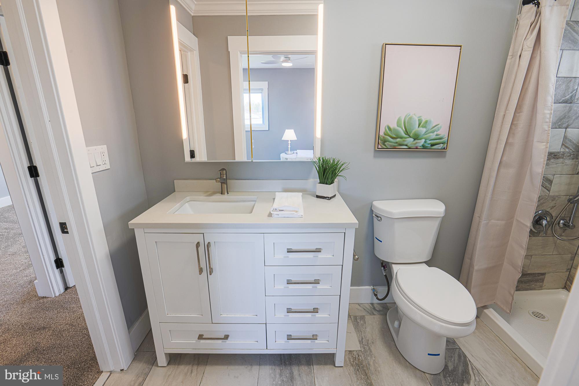 3715 Washington Avenue Baltimore, MD 21244 - Photo 41 of 57 a bathroom with a toilet a sink a vanity and mirror
