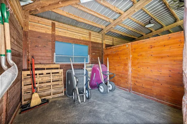 a view of a room with storage