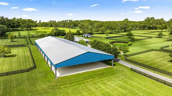 a view of a lake with a big yard