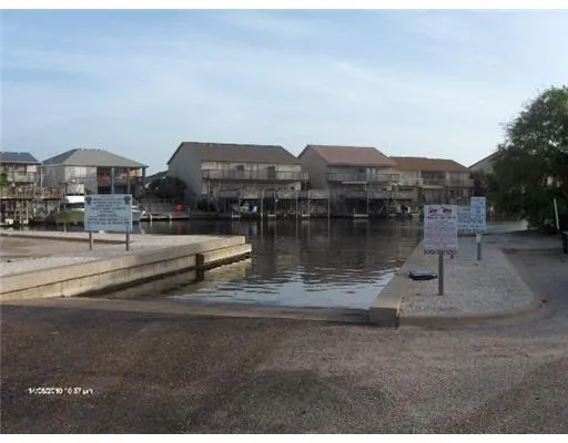 a view of a lake with houses