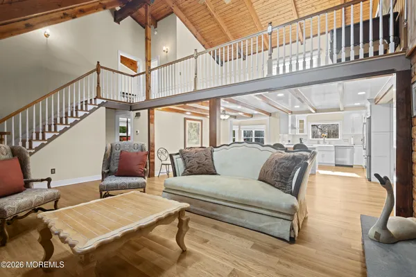 a living room with furniture