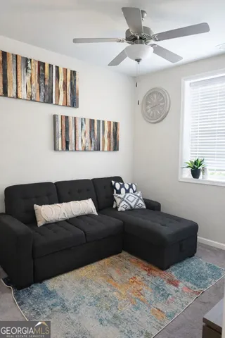 a living room with furniture