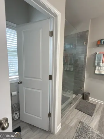 a bathroom with a shower