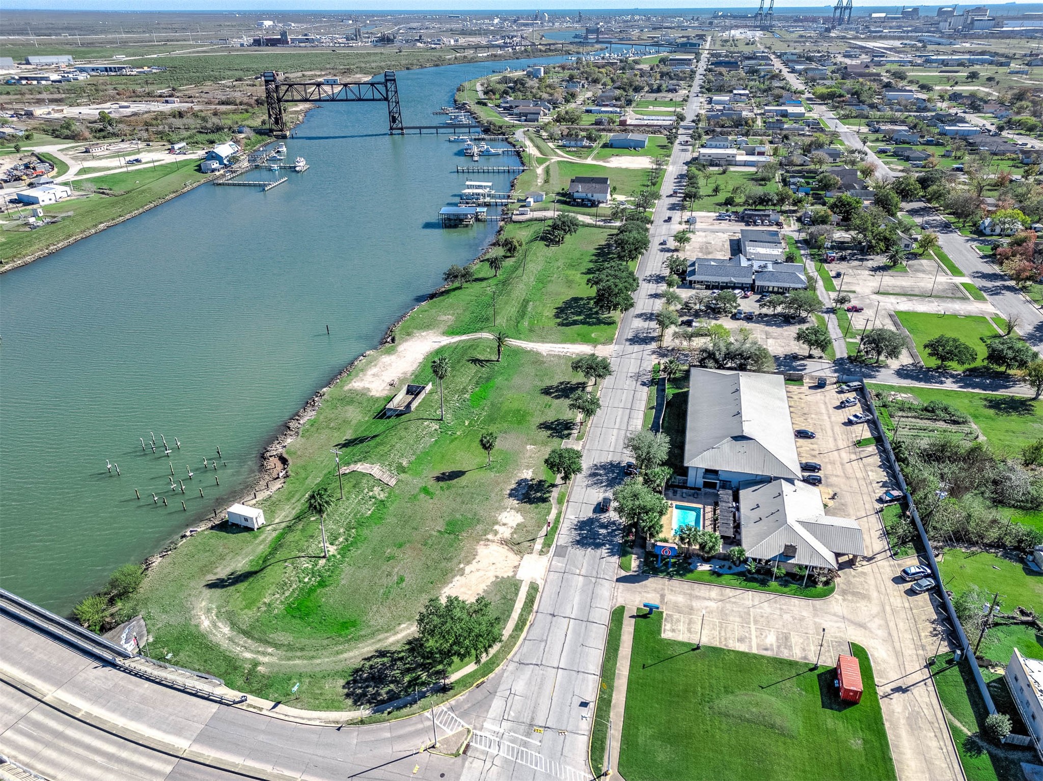 1024 West 2nd Street Freeport, TX 77541 - Photo 5 of 9 an aerial view of residential houses with outdoor space and river