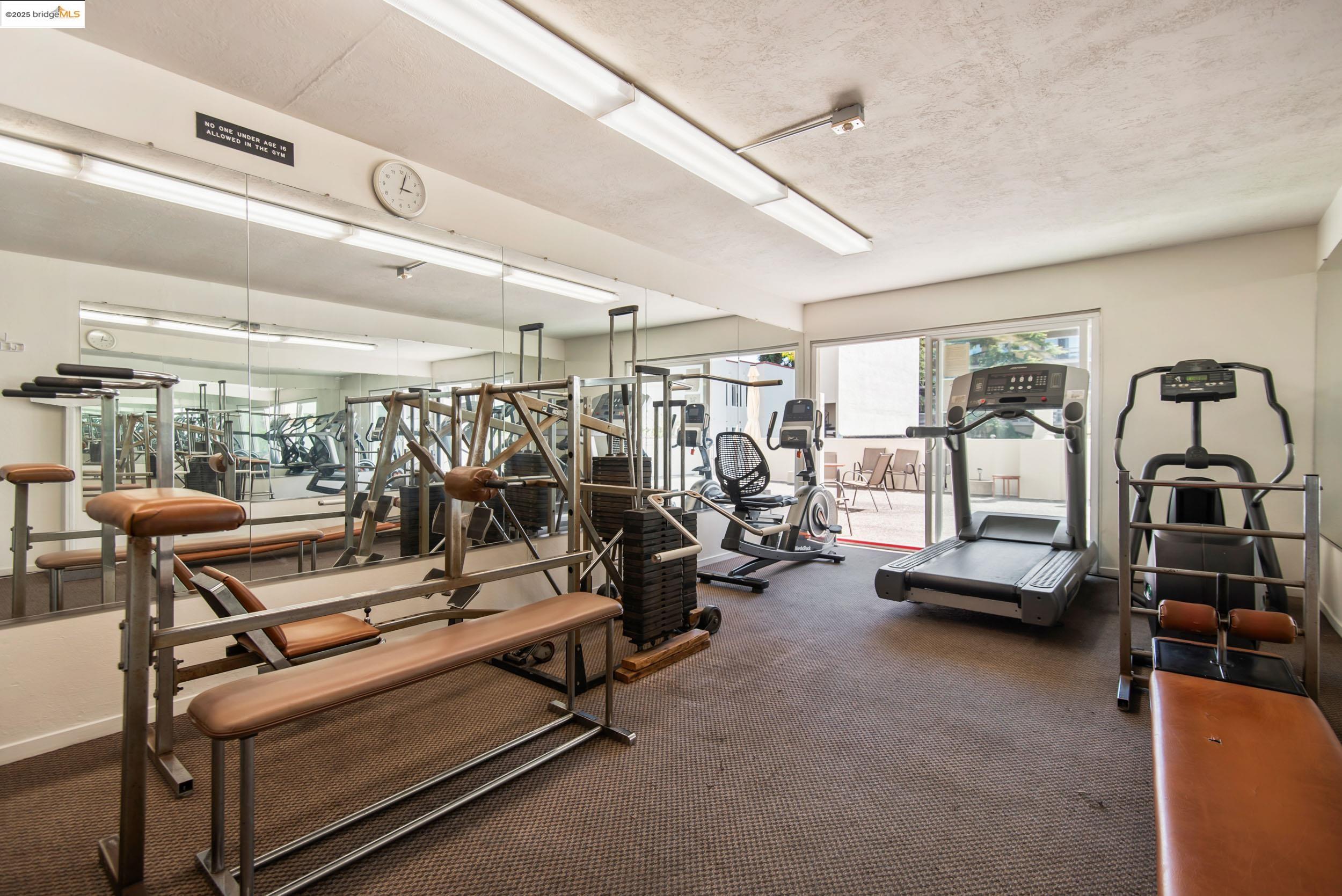 288 Whitmore Street, Unit 310B Oakland, CA 94611 - Photo 23 of 37 a view of a room with gym equipment