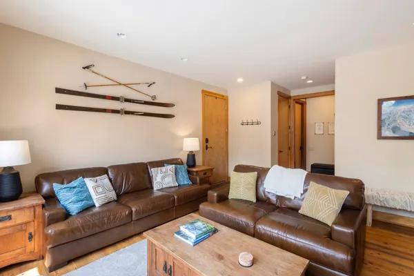 a living room with furniture and a couch