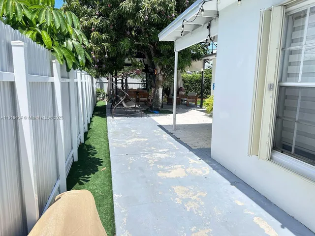 a outdoor space with furniture