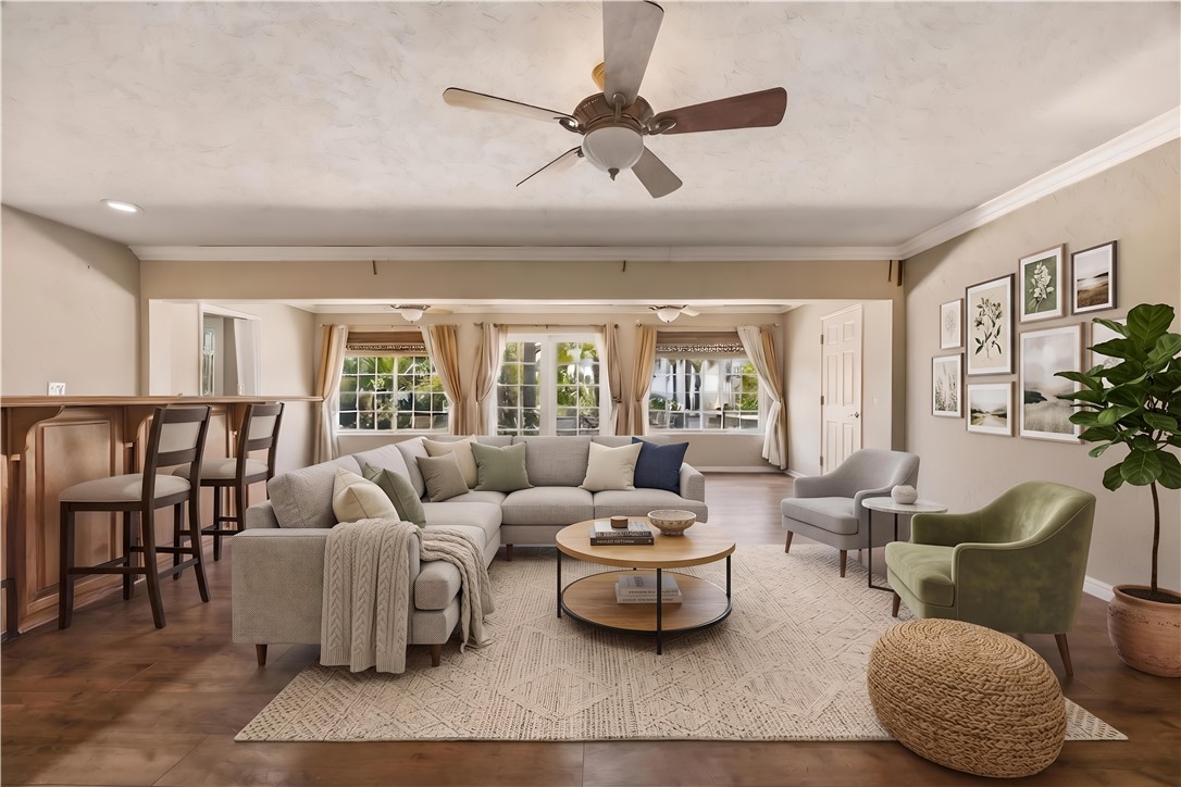 1485 Vía Ladera Fallbrook, CA 92028 - Photo 3 of 43 a living room with furniture and a large window with wooden floor