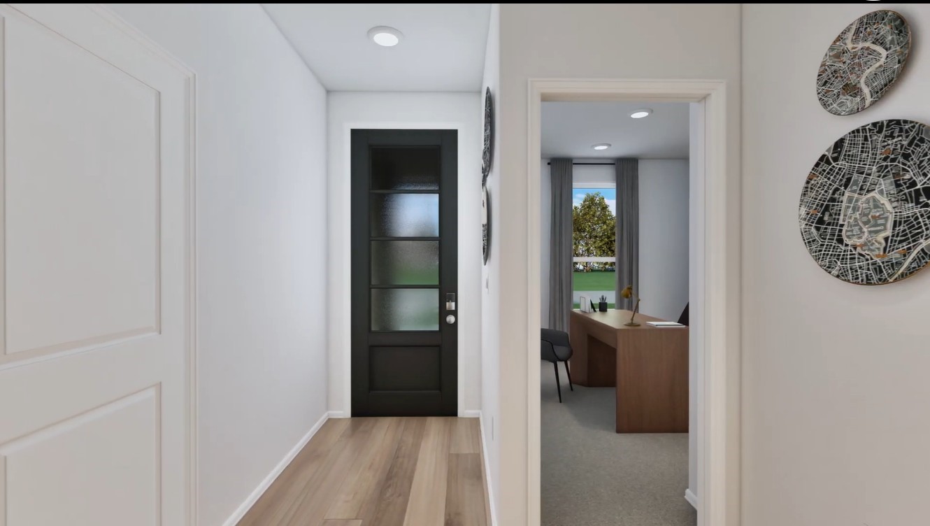 2131 Mosaic Vly Court Angleton, TX 77515 - Photo 16 of 29 hallway with wooden floor and a plant