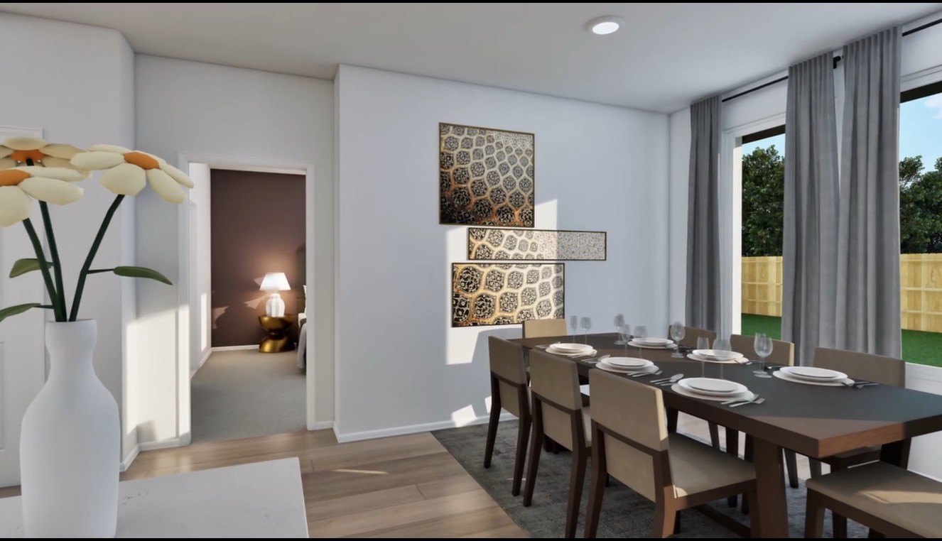 2131 Mosaic Vly Court Angleton, TX 77515 - Photo 17 of 29 a view of a a dining room with furniture window and wooden floor