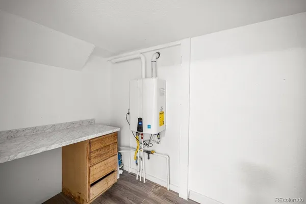 a room with a sink