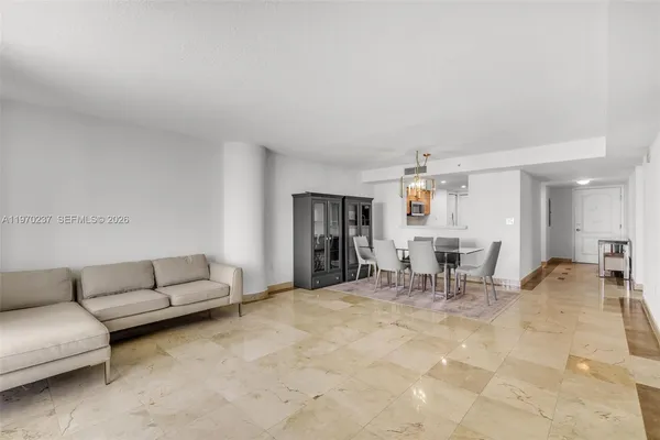 a living room with a large window