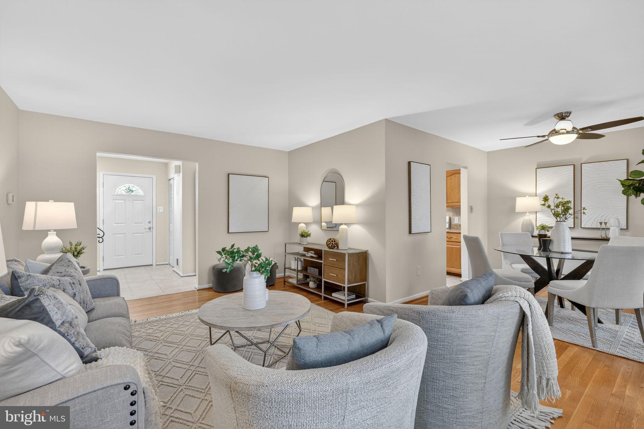 6424 Cabell Court Springfield, VA 22150 - Photo 8 of 43 Living Room into Dining and Kitchen