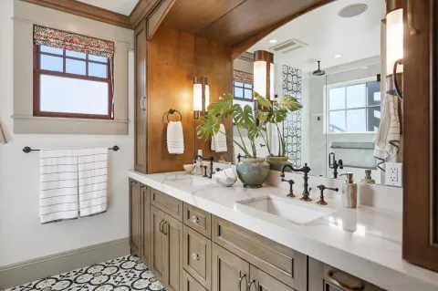 a bathroom with a shower