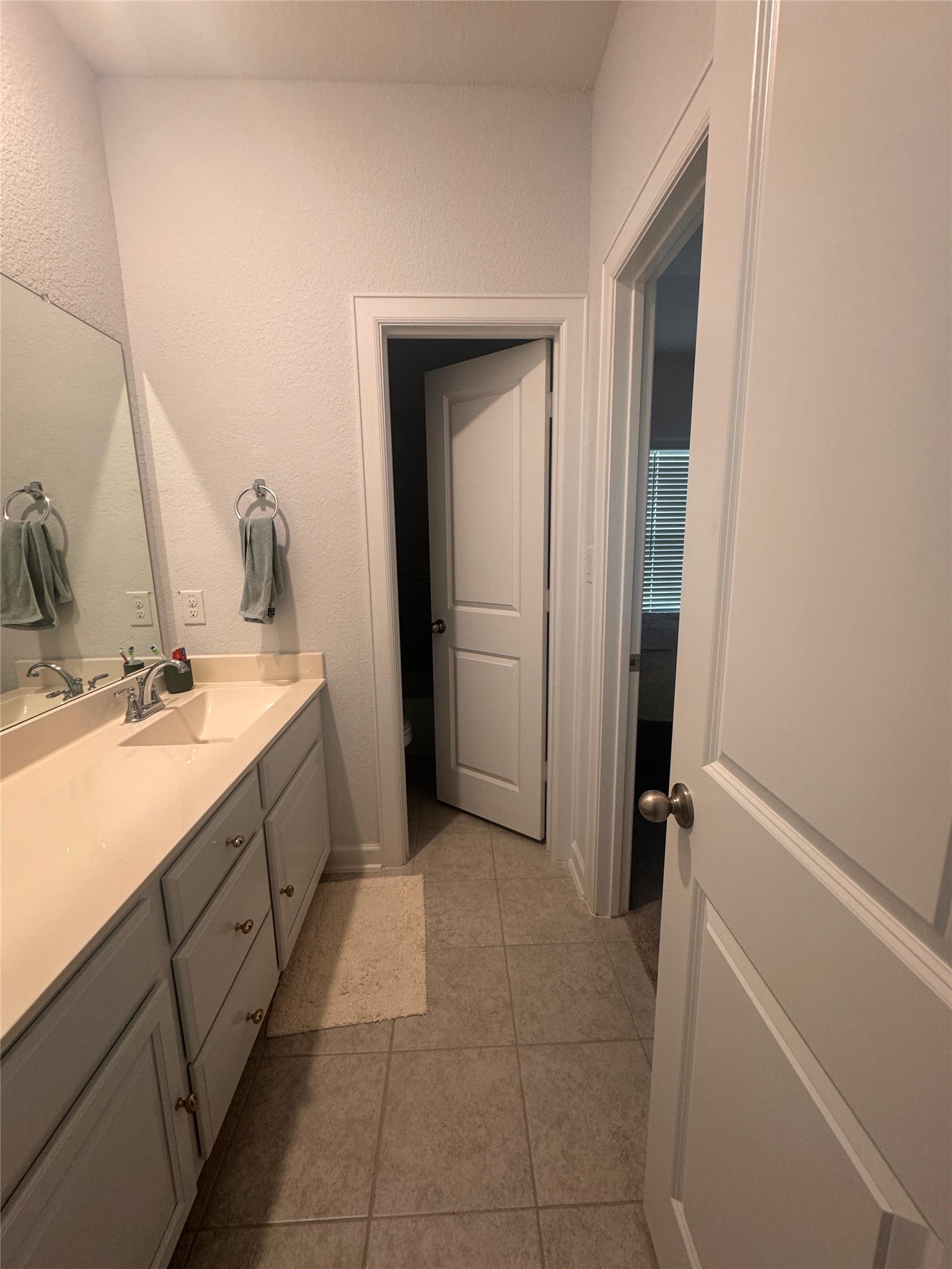 650 Wild Pecan Loop Buda, TX 78610 - Photo 17 of 28 Bathroom with vanity and light tile patterned floors