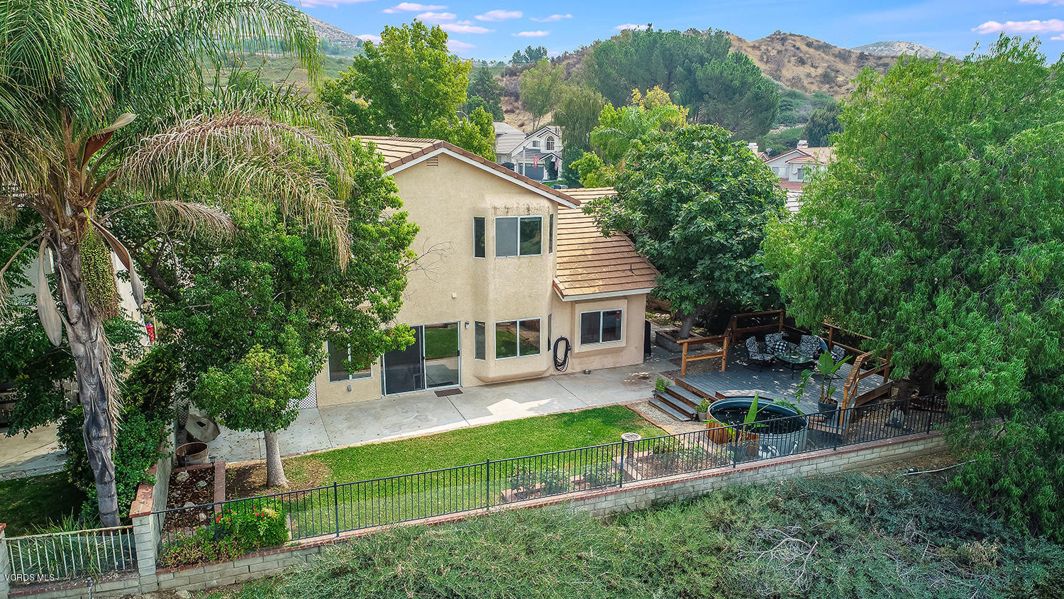 29009 Gumtree Place Saugus, CA 91390 - Photo 61 of 66 an aerial view of a house with porch yard basket ball court and trampoline
