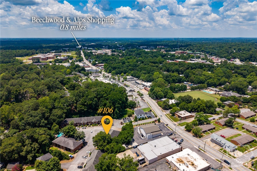 1055 Baxter Street, Unit 106 Athens, GA 30606 - Photo 29 of 30 Aerial Photo - View West to Beechwood and Alps Shopping