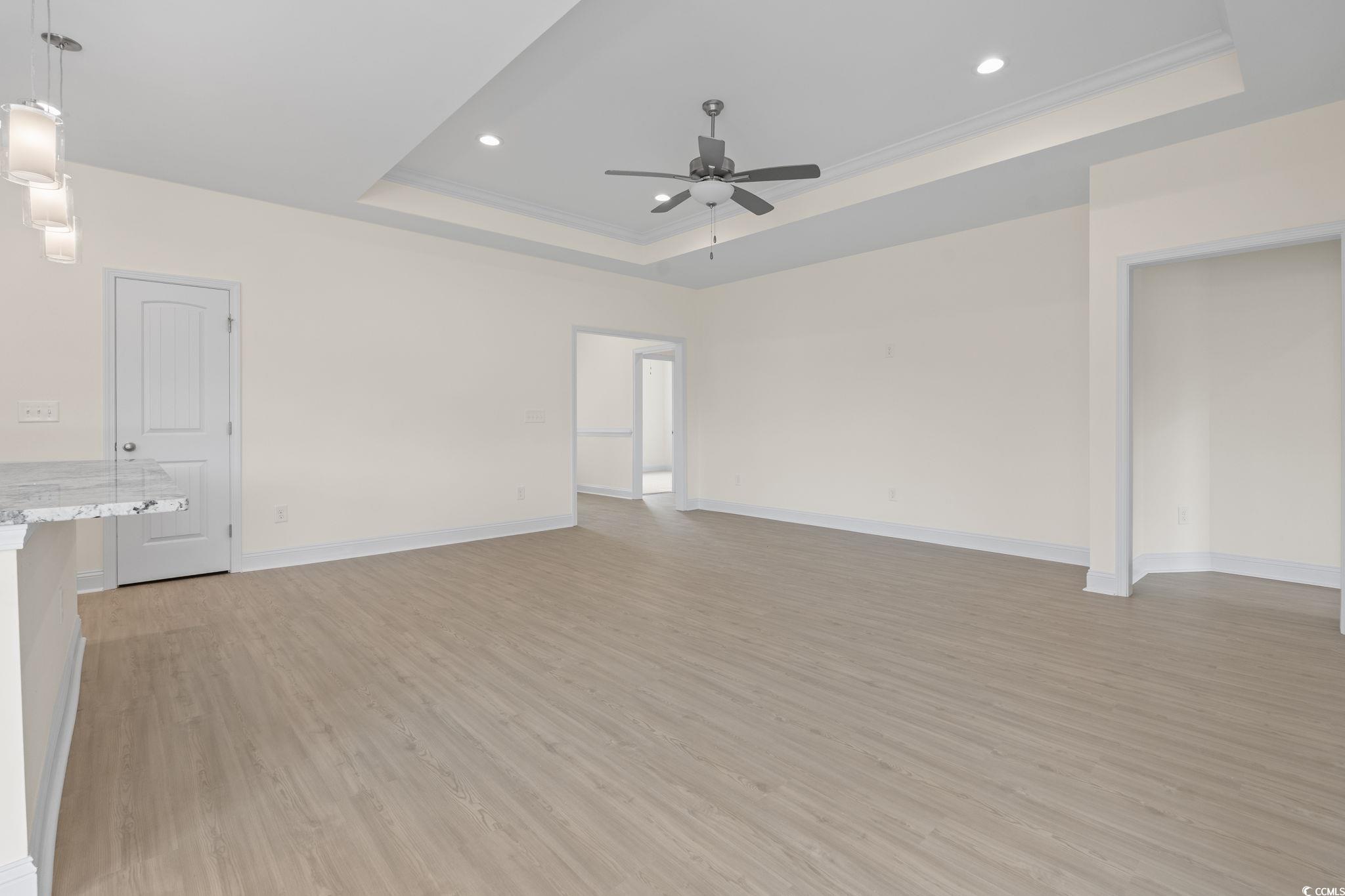 108 Infinity Lane Loris, SC 29569 - Photo 9 of 35 Unfurnished living room featuring a raised ceiling
