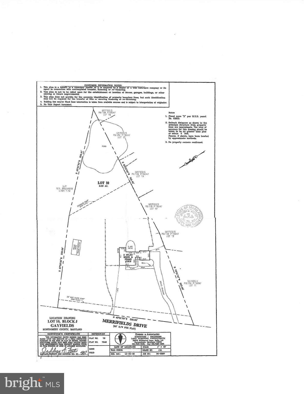 1918 Merrifields Drive Silver Spring, MD 20906 - Photo 48 of 56 Plat of home on 2 acre lot with pond