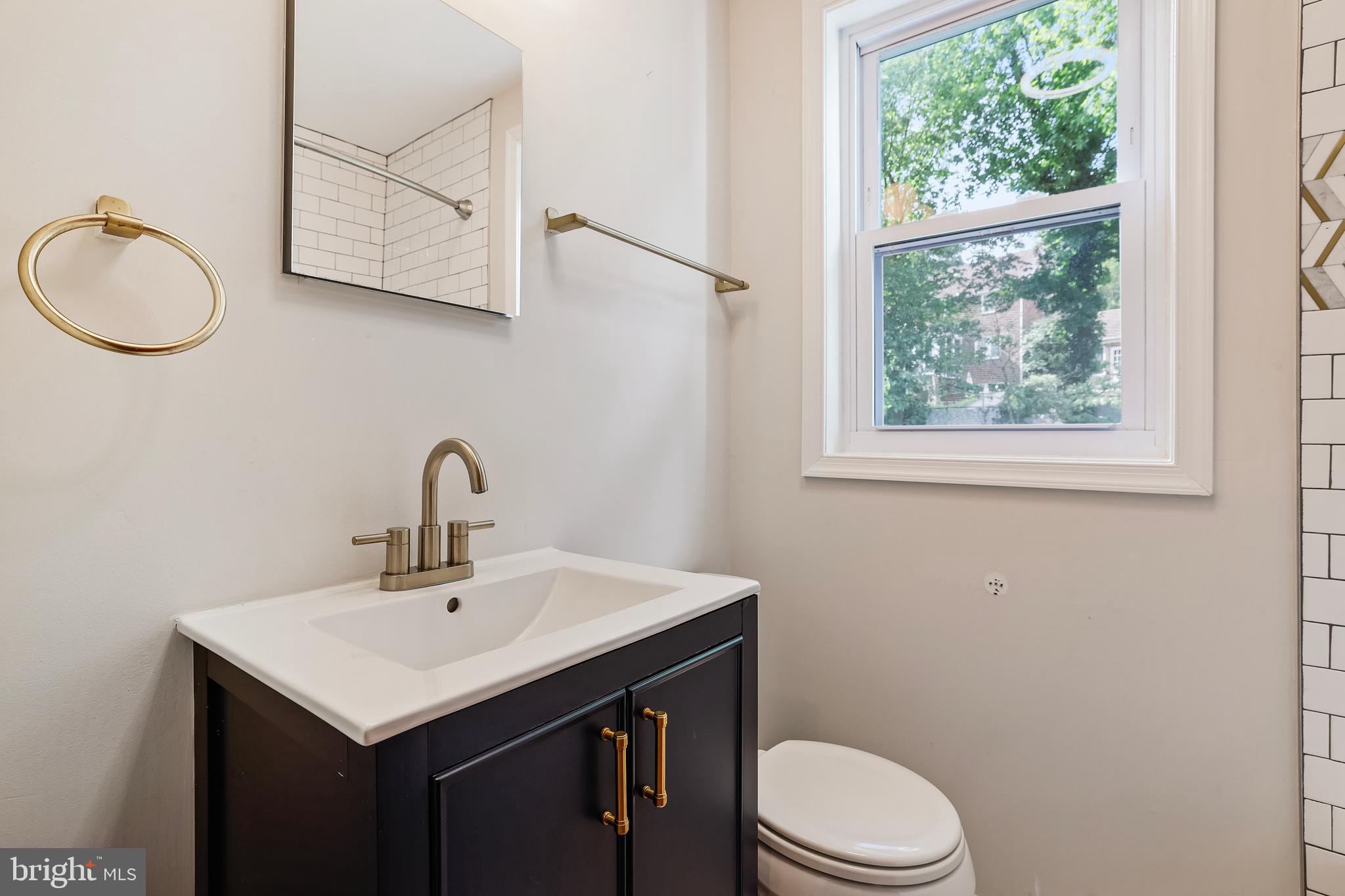 3429 Carpenter Street Southeast Washington, DC 20020 - Photo 23 of 27 a bathroom with a sink a toilet and a mirror