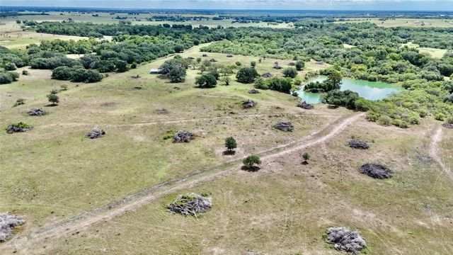 a view of a dry yard with lots of trees