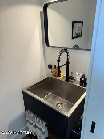 a close view of a sink in a bathroom