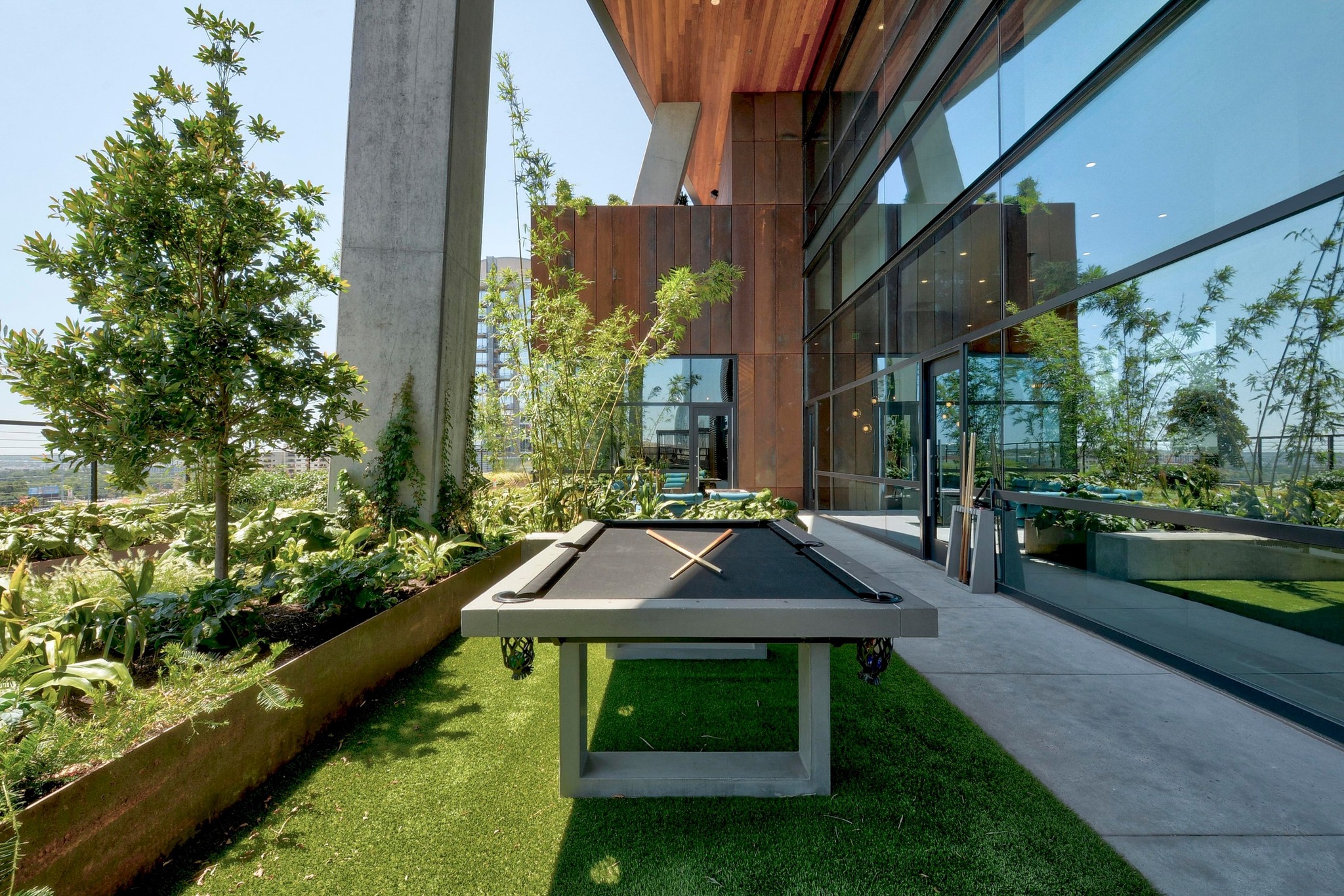 70 Rainey Street, Unit 1303 Austin, TX 78701 - Photo 25 of 31 A Pool Table in a scenic outdoor setting? ....YEP!