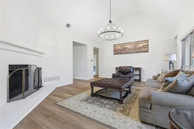 a living room with furniture