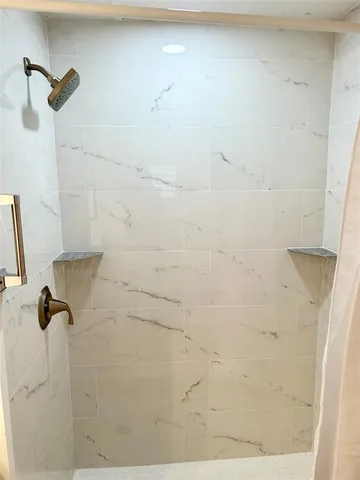 a bathroom with a shower