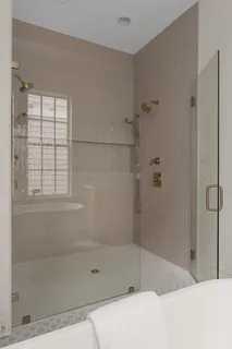 a bathroom with a shower