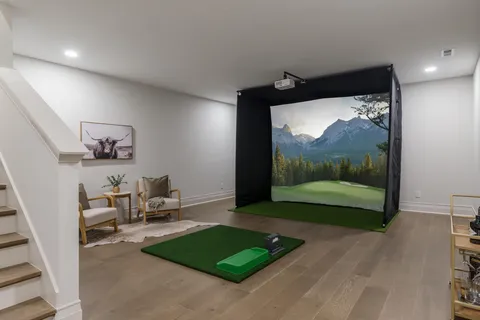 a living room with furniture and rug