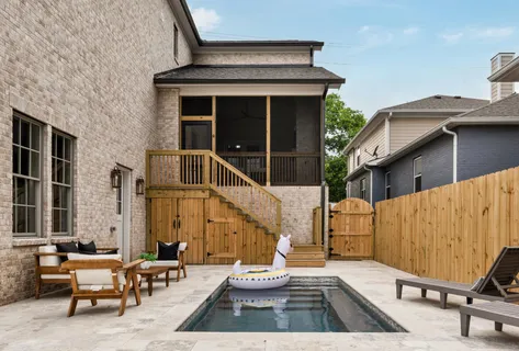 a view of a cafe with sitting area