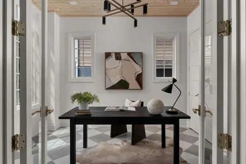 a room with furniture and window