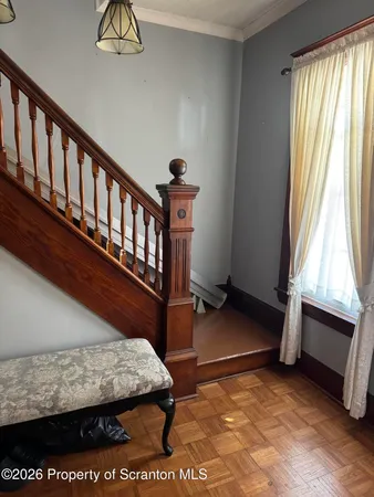 a view of an entryway with a window