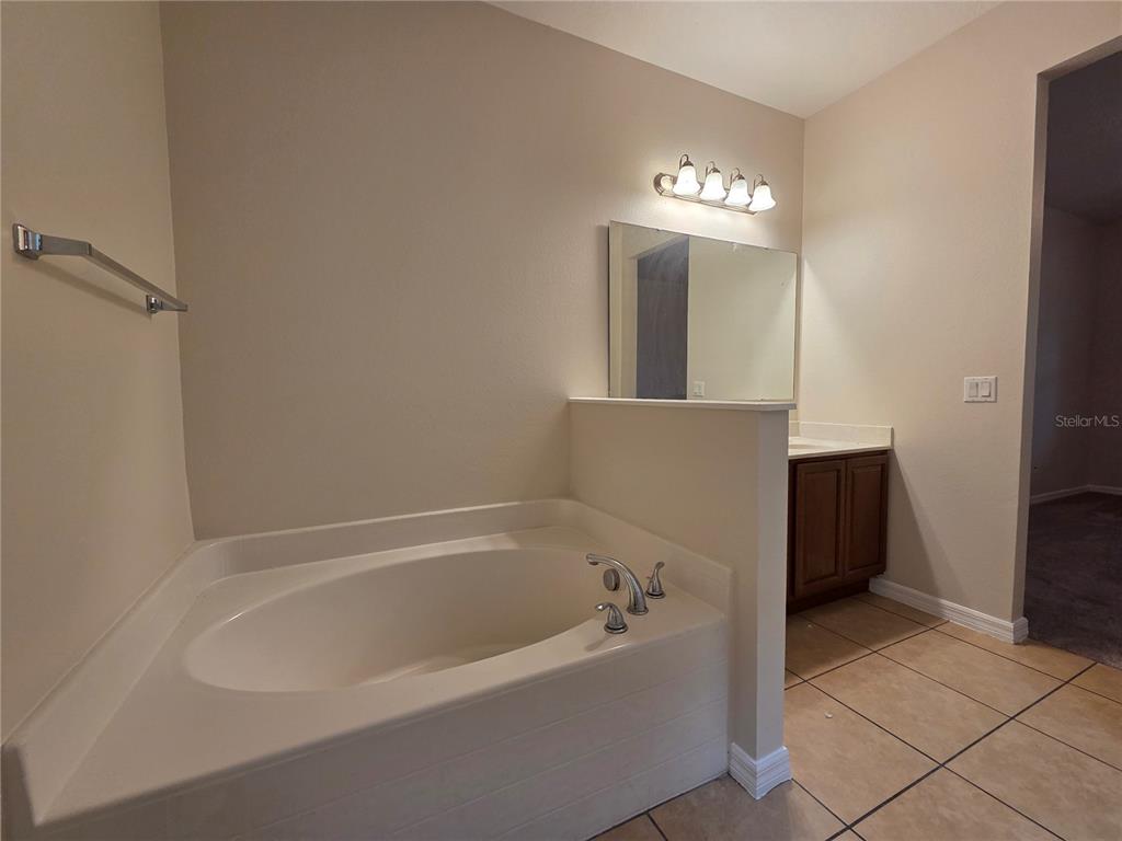 1571 Danisco Place Apopka, FL 32703 - Photo 16 of 26 a spacious bathroom with a bathtub and a chandelier