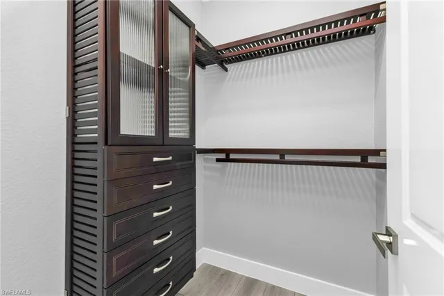 a close view of closet