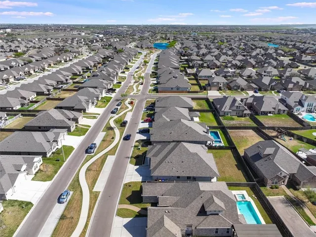 an aerial view of a house